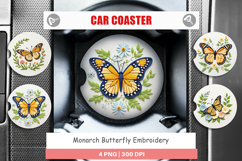 Car Coaster Monarch Butterfly Product Image 1