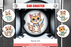 Car Coaster Nurse Cat Product Image 1