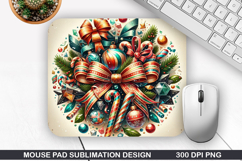 Flowers Mouse Pad Sublimation, Christmas Mouse Pad PNG Product Image 1