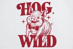 Vintage Funny Sarcastic Animal Hog Wild PNG Product Image 1
