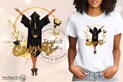 Afro-american Girl Graduation PNG Congrats Grad Glam Design Product Image 2