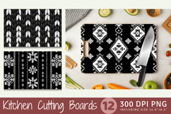 Black &amp; White Knitted Cutting Boards sublimation Design Product Image 1