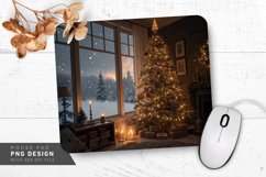 Cozy Christmas Night with Tree Mouse Pad PNG Design Product Image 1