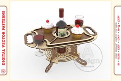 Wine Serving Tray - laser cutting file - Glowforge ready SVG Product Image 1