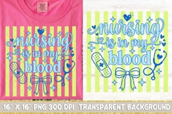 Preppy Striped Nurse PNG, Coquette Nurse Life png. Product Image 1