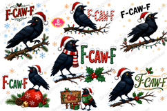 Funny Christmas PNG, Crow Raven, F-CAW- F PNG, Christmas PNG Product Image 11