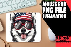 Dog with American Flag Mouse Pad Sublimation Design Product Image 1