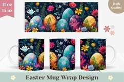 Easter Mug Wrap Design, Floral Easter Coffee Mug Design Product Image 1