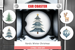 Nordic Winter Christmas Car Coaster Product Image 1