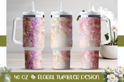 Wisteria Tumbler Design, Pink Flowers 40 Oz Tumbler Wrap Product Image 1