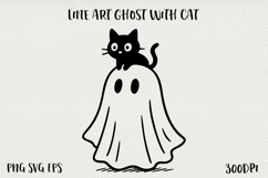 Cute Line Art Doodle Ghost Clipart | Halloween PNG SVG EPS Product Image 1