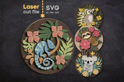 Jungle Animals Bundle SVG laser cut file for Glowforge Product Image 1