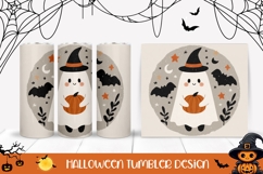Doodle Halloween Tumbler, Halloween Ghost Tumbler Design Product Image 1