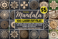Trendy Mandala Cut Laser Cut SVG Bundle, Mandala Laser Cut Product Image 1