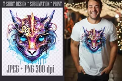 Watercolor Fantasy Dragon design, transparent PNG/JPEG 300dp Product Image 1