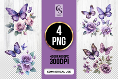 Purple Butterfly Rose PNG Clipart Product Image 1