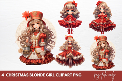 Christmas Blonde Girl Clipart Sublimation Blonde Girl Product Image 1