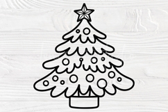 Christmas Tree SVG PNG Outline Holiday Design Product Image 1