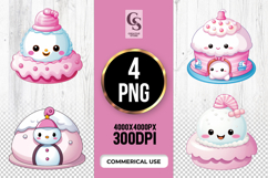 Cute Pink Snow Clipart Sublimation PNG Product Image 1