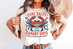 Stay salty stay sunny crabby days PNG sublimation |Beach &amp; S Product Image 8
