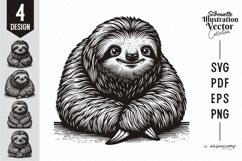 Cute Sloth Vector Illustration Product Image 1