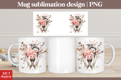 Romantic Spring Mug sublimation Cherry blossom Heart 15oz c Product Image 1