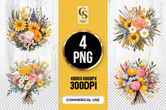 Floral Bouquet Clipart Sublimation PNG Product Image 1