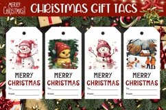 Cozy Winter Gift Tag Printable, Christmas Village Gift Tags Product Image 1