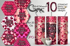 Valentine sublimation | Skinny tumbler glitter design bundle Product Image 1