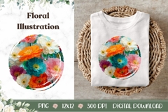 Cartoon Flowers Illustration, Nature PNG, Art Summer PNG Product Image 1