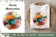 Cartoon Flowers Illustration, Nature PNG, Art Summer PNG Product Image 1