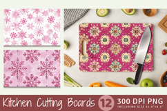Pink Snowflakes Embroidery Cutting Boards sublimation Design Product Image 1