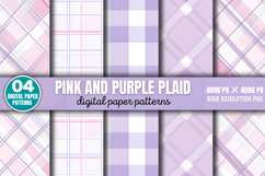 Pink and Purple Plaid Digital Paper PNG Product Image 1
