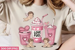 Love fuel PNG, Coffee Valentines day Sublimation PNG Product Image 1