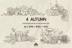 Autumn floral illustrations SVG PNG EPS Product Image 1