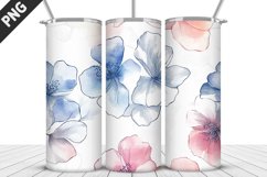 Flowers Tumbler Wrap | Sublimation Design | Tumbler PNG Product Image 1