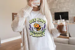 Bee kind to our planet PNG Sublimation | Earth Day PNG Desig Product Image 1