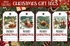 Christmas Village Gift Tags, Santa Claus Product Tags Product Image 1