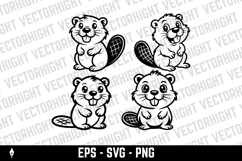 Cute happy smiling beaver mascot Product Image 1