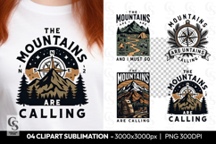 Mountains Calling Clipart sublimatoin PNG Product Image 1