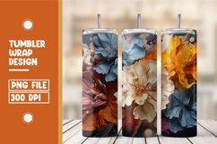 watercolor Blooming flower tumbler warp sublimation Product Image 1