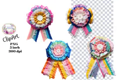 Bows, Ribbon, Lace , Clipart, Ephemera, PNG, Junk Journal Product Image 1