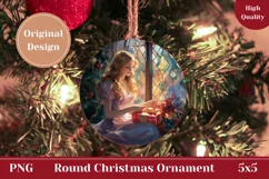 Christmas Ornament Design, Christmas Girl Sublimation Design Product Image 1