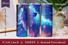 Christmas Tumbler Wrap Sublimation, Winter Wolf Tumbler PNG Product Image 1