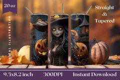3D Halloween Tumbler Wrap, Halloween Witch Sublimation Product Image 1