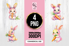 Cute Bunny With Carrot Clipart Sublimation PNG Product Image 1
