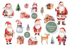 Christmas Watercolor Clipart Bundle, Transparent PNG Product Image 1