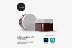 Amber Glass Jars - PSD Mockup Product Image 1