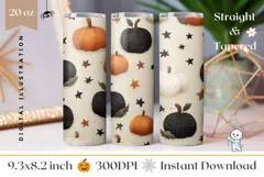 Cute Halloween Tumbler, Fall Pumpkins Tumbler Template Product Image 1