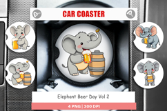 Car Coaster Elephant Beer Day Product Image 1